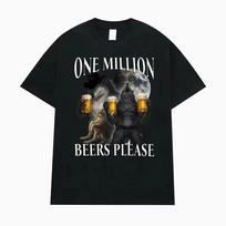 Gym One Milion Beers Wolf Meme T-Shirts Cringe Werewolf Meme Edgy Dark Humor T Shirts Men Women Fashion Casual Oversized T Shirt S įvairiaspalvis
