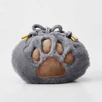 Plush Cat Paw Storage Drawstring Cosmetic Bag Travel Portable Women Makeup Bag Fashion Cute Cat Paw Toiletries Organizer tamsiai pilka spalva