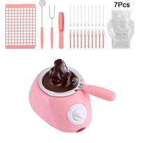 Hand-Melting Electric Chocolate Melting Pot Chocolate Fondue Maker  Cheese Making rožinė