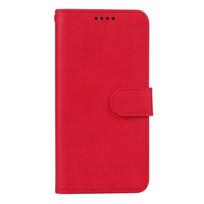 ZTE Nubia V80 Max Calfskin Flip Leather Anti-Drop Phone Case ZTE Nubia V80 Max/V80 Plus ryškiai raudonos spalvos