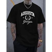 European Sizes 'AUGUSTA' Men'S Casual Fashion Short-Sleeve T-Shirt with Print Design, Featuring a Comfortable And Breathable Ribbed Round Neck S įvairiaspalvis