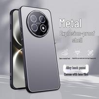 Enjoy 90 Pro Max Huawei 90 Plus Case: Built-in Lens Film, Metal Frosted, Full Coverage, Anti-Drop Huawei Enjoy 90 Plus sidabro pilka spalva