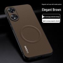 OPPO A1 Pro/A1S Protective Case: Anti-Drop, Magnetic Buckle, Elegant Texture, Full Coverage A1 Pro elegantiška ruda spalva