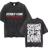 System of A Down Toxicity Album Graphic Washed Tshirt Unisex Women Rock Oversized T Shirts Unisex Vintage Alternative Metal Tshirts M