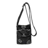 Vintage Denim Bag Large Capacity Crossbody Bag Mobile Phone Bag juoda