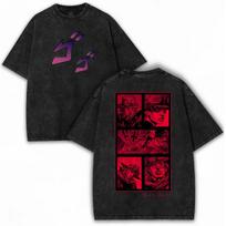 Anime JoJos Bizarre Adventure Giorno Giovanna Printed Tshirt Unisex Vintage Unisexga Tshirts Washed Cotton T Shirt Harajuku Tops S