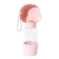 Portable Dog Water Bottle Leak-Proof Pet Water Dispenser with Drinking Bowl Food Compartment Travel Pet Feeder for Dogs Cats Hiking Walking Outdoor A rožinė