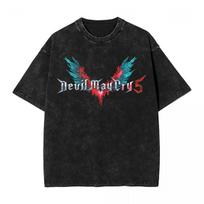 DMC  Devil May Cry Washed T Shirt Streetwear Hip Hop Fashion TShirt Tees Tops for Men Women  Cotton Harajuku Graphic S