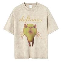 Washed Vintage Rock Band Deftones White Pony Double Sided Print Tshirt Men Women Retro Gothic Punk T Shirt Mens Oversized Tees S