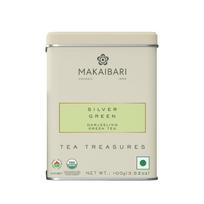 Makaibari Silver Green Darjeeling Green Tea 100 g Tin Caddy Organic Handpicked Loose Leaf Afternoon Tea Daily Brew