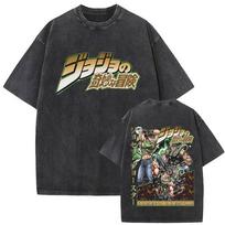 Washed Vintage Anime JoJos Bizarre Adventure Tshirts Killer Queen Graphic Tshirt Men Womens Casual Retro Oversized T Shirts S