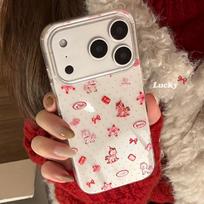 Glitter Pink Pony Cartoon Embossed Hard Case for iPhone 16 Pro Max, Compatible with Apple 17 iPhone 12/12 Pro (6.1)