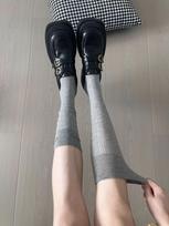 Schoolgirl Thigh-High Socks for Wome–Spring/Summer Lightweight Cotton Puffed Stocking with Elastic Cuff,Preppy Sweetheart Design One Size