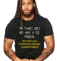 THE PLANET & CO2 PROBLEM - Black Cotton Unisex TT-Shirt Wisdom Wit Controversy S