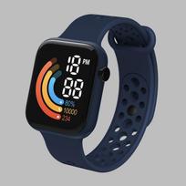 2024 LED Children's Sports Watch Fashion Waterproof Kids Wristwatch Luminous Girls Boys Gift tamsiai mėlyna spalva