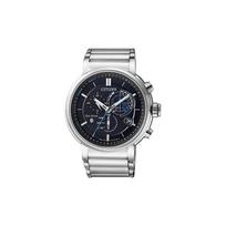 CITIZEN Eco-Drive serija Amžinas kalendorius Plieninė apyrankė Verslo stilius Bluetooth Saulės energija Kvarcinis Plieninė apyrankė Vyriškas laikrodis Juodas ciferblatas BZ1001-86E juoda
