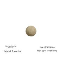 Minimalist Wabi-Sabi Yellow Travertine Marble Sphere Decor for Home, Office, and Living Spaces beige
