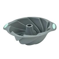 Cake Mold Food Grade Heat-resistant Non-stick Threaded DIY Silicone Chiffon Cake Pan Spiral Donut Mold Kitchen Gadgets šviesiai pilka spalva