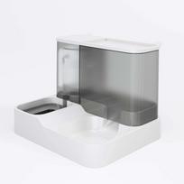 Automatic Cat Feeder Drinker Set, 2 in 1 Cat Gravity Water Feeder Cat Food Feeding Container for Cats Small and Medium Dogs pilka spalva