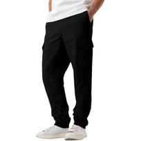 Mens Cargo Jogger Pants Drawstring Waist Elastic Cuffs Multi Pocket Casual Trousers Lightweight Fabric Design XXXL juoda