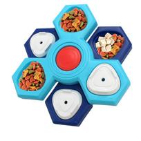Double Layer Slow Feeder Dog Bowl Interactive Puzzle Toy Pet Feeding Dish for Small Medium Large Dogs Durable Non-Toxic Material One Size mėlyna