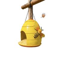 Outdoor Hanging Bird Feeder with Bee Design Durable Weather-Resistant Garden Bird Food Holder for Backyard Patio Porch Hanging One Size