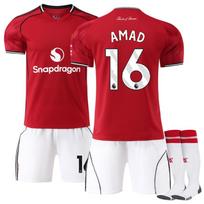 2025-26 Manchester United Home #16 AMAD Sport Training Jersey Set with Socks Teens Kids Adults Football Kits 16