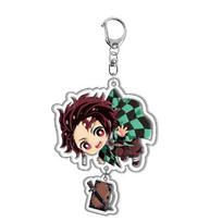 Cute Demon Slayer Kamado Tanjiro Nezuko themed creative anime cartoon pattern fashionable decoration keychain made of acrylic 5.5cm