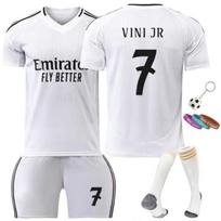 Children's Sport Kit Nr.7 Vinicius Real Madrid 2024/2025 Season White 3 Wristbands Keychain 100-110 CM