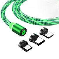 Kabel Magnetyczny Led Świecący Do Iphone Micro Usb Typ-C 200Cm Kb31_Zielony