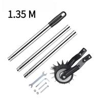 Manual Wheel Lawn Edger, Handheld Grass Trimmer Weed Remover, Portable Lawn Edge Cutter For Garden Yard Maintenance 1.35M sidabras