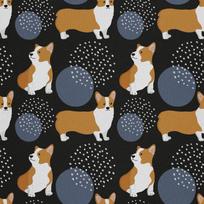 Outdoor Dekostoffe Oxford - Motiv Corgi-Hund