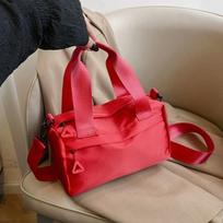 Adjustable Strap Small Gym Bags Multi Pocket Tote Bag Lightweight Shoulder Bag  Fitness raudona