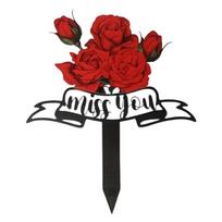 Metal Garden Stake Cross with Heart Design and Bird Decoration Outdoor Yard Memorial Marker Steel Ground Insert One Size juoda