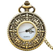 Retro Bronze Steampunk Openwork Flip Quartz Boys' And Girls' Student Necklace Commemorative Pocket Watch bronza