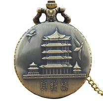 Vintage Bronze Steampunk Features Attractions Carved Quartz Pocket Watch Necklace Pendant Clock Chain Men Women Chain Gift bronza