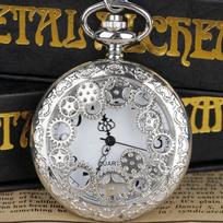 Classic Vintage Pinion Hollow Engraved Quartz Pocket Watch Flip White Dial Arabic Numerals Necklace Pendant Clock Jewelry Gift sidabras
