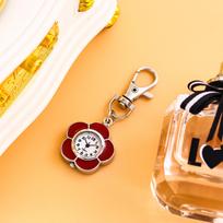Colorful small flower hanging watch, butterfly pocket watch, keychain watch, men's and women's chest watch, nurse watch raudona