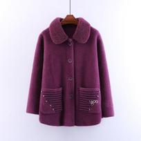 Plus Size 6XL Autumn and Winter Models Loose Imitation Mink Velvet Women's Thick Coat Coat Fur Collar Coat Women M tamsiai violetine spalva