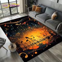 Dream Note Music Colorful Musical Score Cartoon Carpet Rug for Living Room Bedroom Home Sofa Decoration,Kid Non-slip Floor Mat 40x60cm( 15x23in )