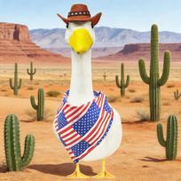Western Cowboy Hat and American Flag Print Bandana Set for Adults Unisex Costume Accessory for Parties Events Festivals One Size