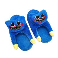 (Blue Slippers) Poppy Playtime Huggy Wuggy Stuffed Toy Plush Doll Slippers Gift Blue