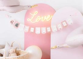 Balon Foliowy Bocian Baby Shower Urodziny 103X60Cm