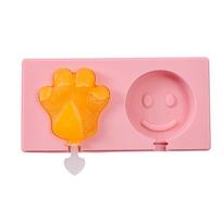 Molde de silicona para helados y paletas con tapa diseño de dibujos animados DIY