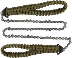 Pocket Chainsaw with Paracord Handle 24 Inches 11 Teeth Folding Chain Hand Saw Fast Wood & Tree Cutting Emergency Survival Gear Best for Camping