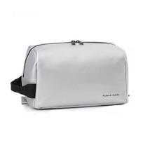 Waterproof Man Cosmetic Bag Large Capacity Handheld PU Toiletry Bag Lightweight Dry and Wet Separation Makeup Bag Travel pilka