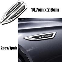 2pcs Mitsubishi metal Car Fender side logo Car door Rear Bumper tail door Emblem car door Car emblem sticker styling Accessories 2pcs Fender side