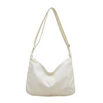 Solid Color Canvas Crossbody Bag Large Capacity Hobo Bag Fashion Shoulder Bag  Daily balta