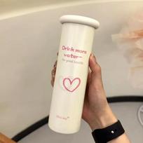 300 ml Kavos Puodelis Nešiojamas Tiesus Terminis Puodelis su Dangteliu Nerūdijančio Plieno Termoizoliacinis Sandarus Vandens Butelis Studentams 300ml