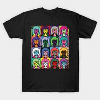Men Black Print T-shirt Daria Warhol No-Cut Transfer Paper Print Cotton Tshirt 2XL juoda